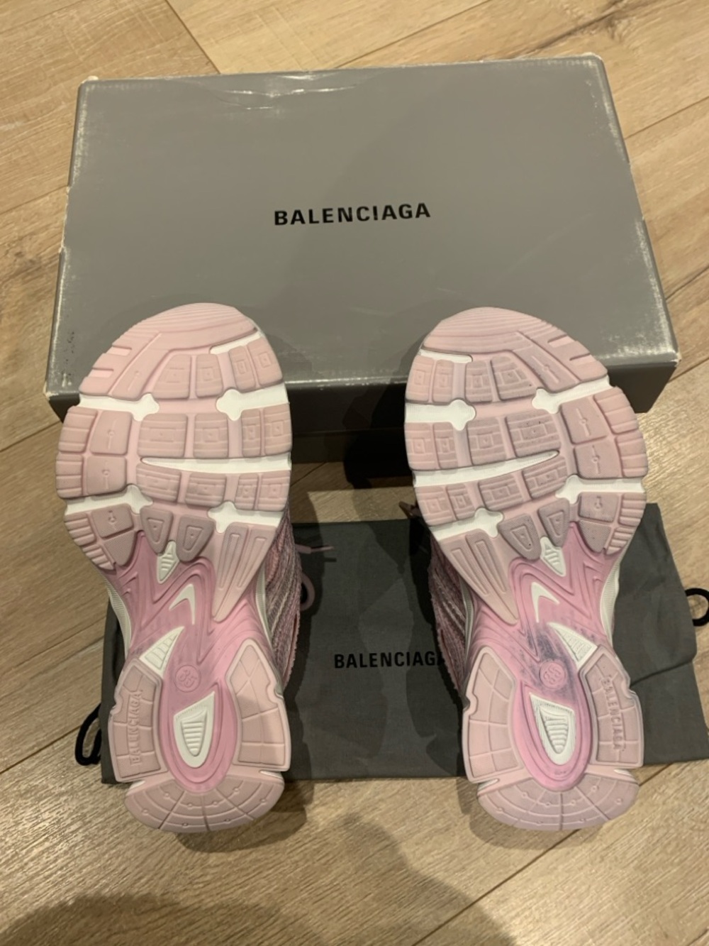 Balenciaga Pink Sneakers Knit Upper Chunky Sole Size 35 - Picture 3 of 9